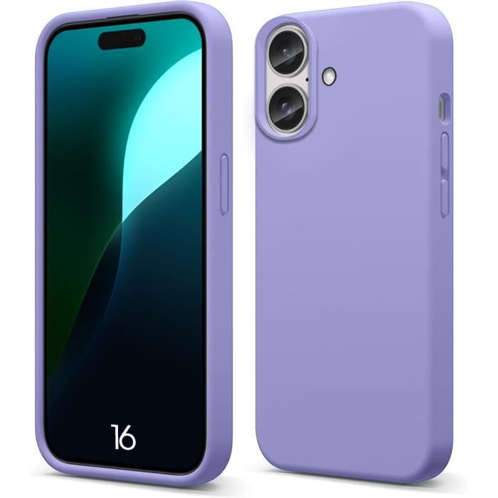 Coque de protection - BOOLING - pour iPhone 16 - Silicone Liquide Doux - Ultra Slim - Antichoc Violet