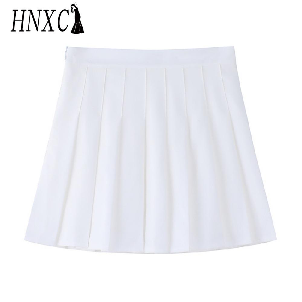 HNXC Fustă de vară de primăvară pentru femei, modă casual, culoare solidă, cu imprimeu