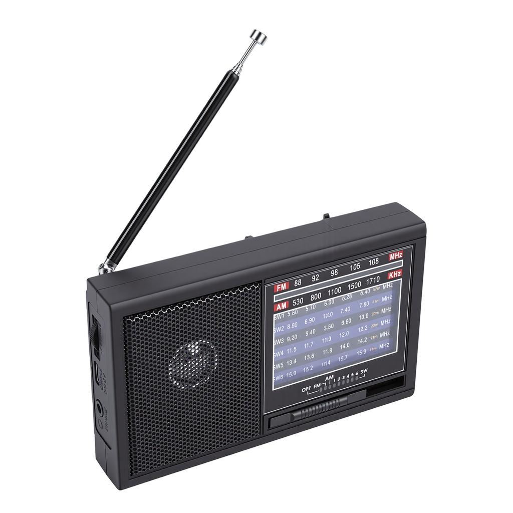 Small Emergency Radio FM AM SW Multi Functional Radio Portable Music Player for Home Camping Fishing