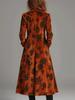 2026 European Retro Velvet Floral Lapel Long Coat - Women's Autumn Winter Fashion.