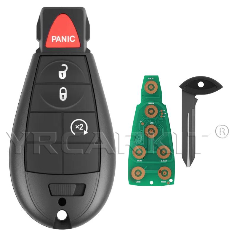 GQ4-53T Fobik Remote Car Key 433MHz ID46-PCF7961A Chip for Dodge RAM 1500 2500 3500 4500 2013-2018 Chrysler Jeep No logo