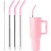 Snowfall 12.2" Metal Straws for Simple Modern 40 OZ Tumbler Cup, Reble Extra Long Stainless Steel Straws Replacement for Simply Modern 40 OZ