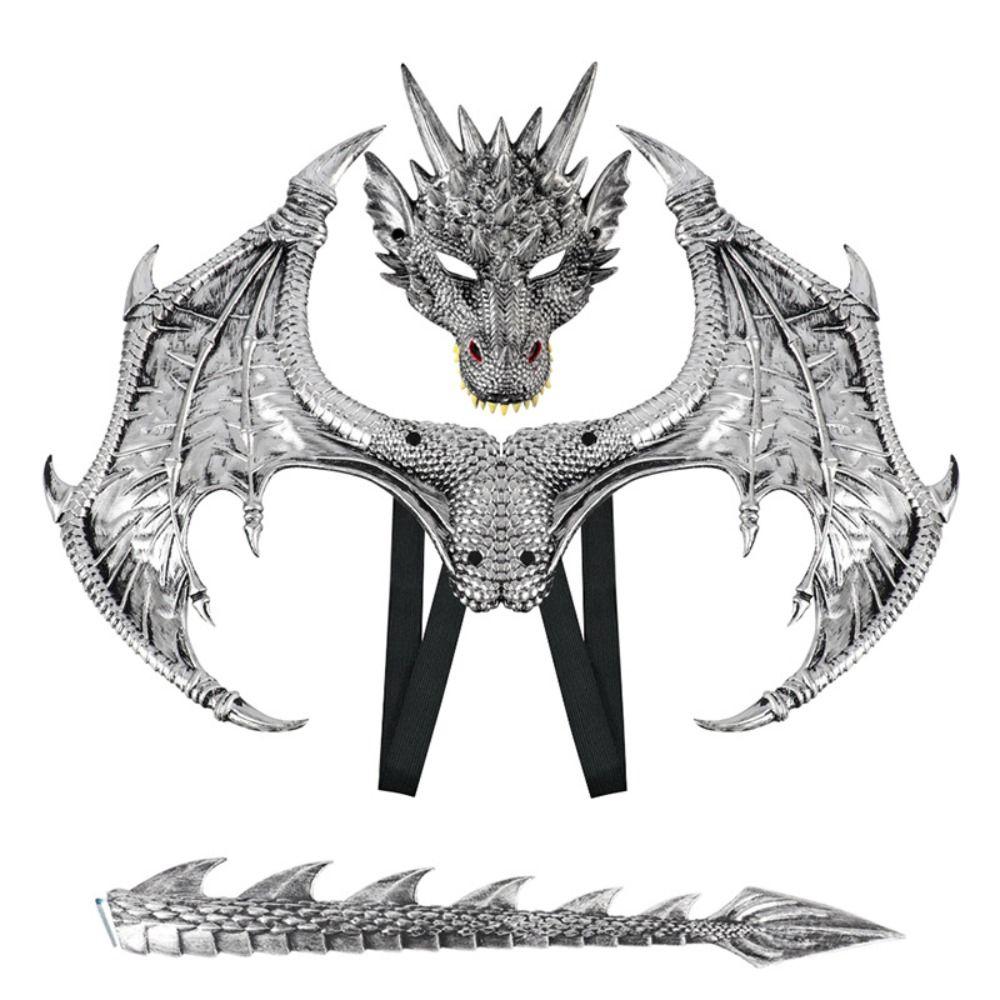 Dress Up Dragon Wing Tail Mask Set Cosplay Halloween Costumes  Prom Performance
