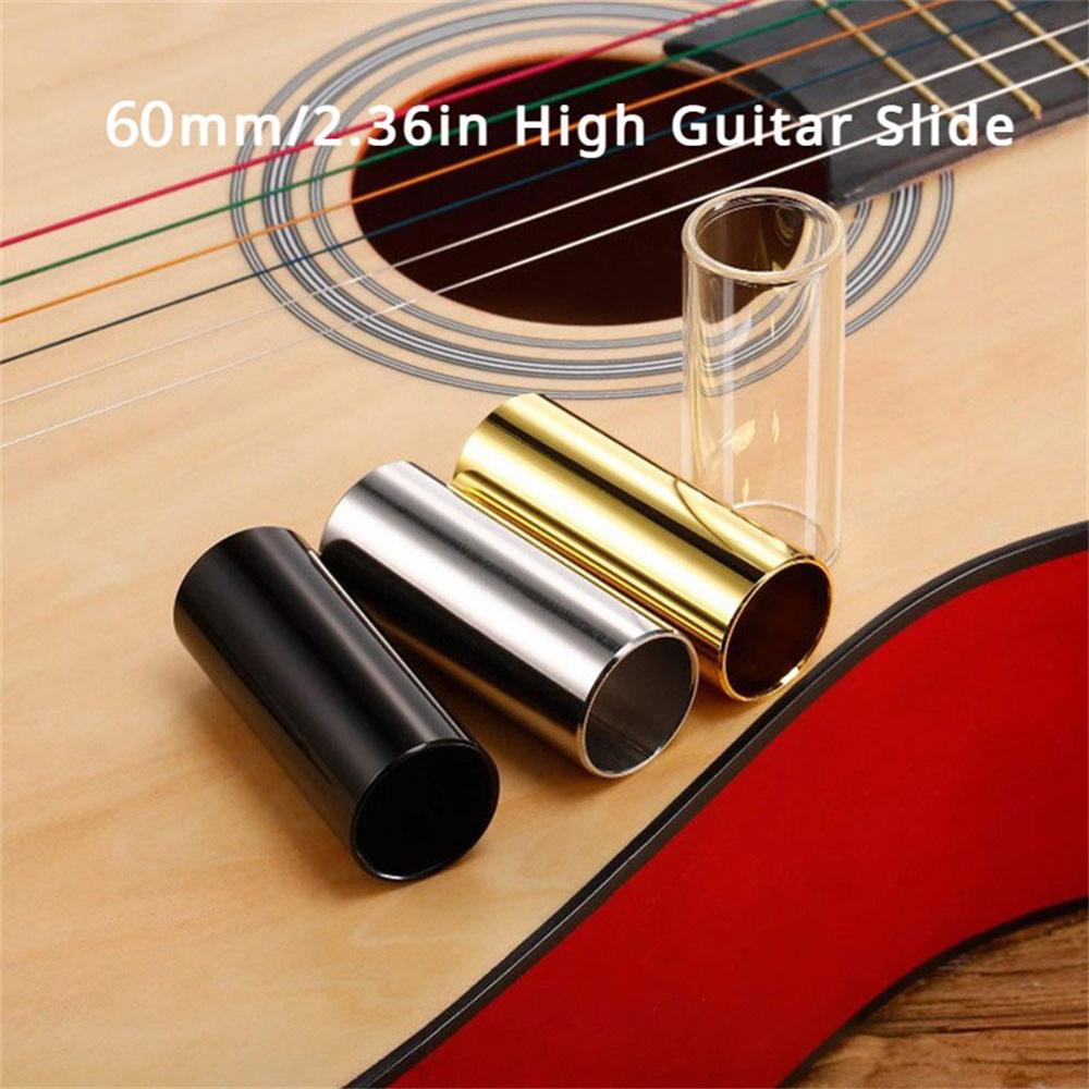 1Pc 60MM Guitar Slide Bar Stainless Steel Metal/Acrylic Finger Slides For Guitar Ukulele String Instruments Guitar Accessories