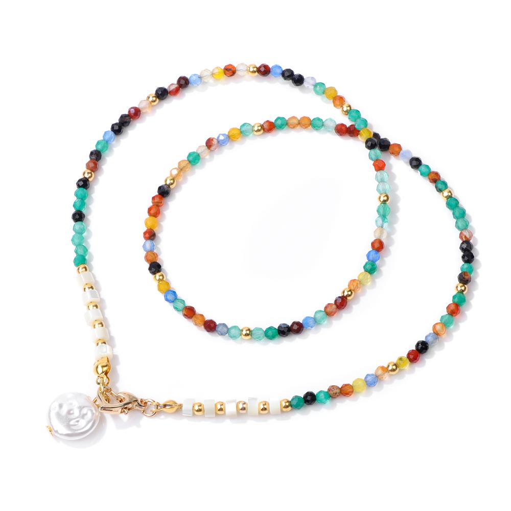 Baroque Pearl Pendant Necklace for Women 3mm Natural Stone Beaded Heart Buckle Necklaces Vintage Wedding Elegant Jewelry Gifts