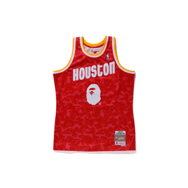 Bape X Mitchell & Ness Rockets Camo Basketball Swingman Jersey 1F73-109-918