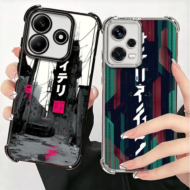 Cyberpunk Aesthetics Plating Phone Case For Xiaomi Redmi Note 14 15 Pro Plus 13 12 11 11S 11T 10 9S 9 5G Anti-Fall Airabag Cover