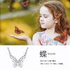 [ChicSilver] Butterfly Necklace for Women - Popular Sterling Silver 925 - Butterfly Design - Openwork - 40cm + 5cm - Accessory