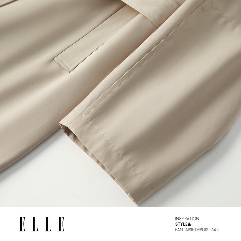 ELLE Women's French-Style Long Trench Coat