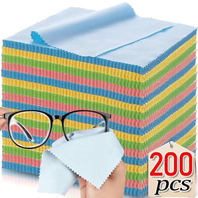 10-200PCS 13x13cm Glasses Clean Cloth Microfiber Cleaner Cleaning Cloth For Phone Screen Camera Sunglasses Cloth Color Random