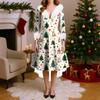 Vánoční večírek Šaty s potiskem pro ženy Vintage vánoční midi šaty Ležérní šaty Koktejlové šaty Party Slavnostní šaty