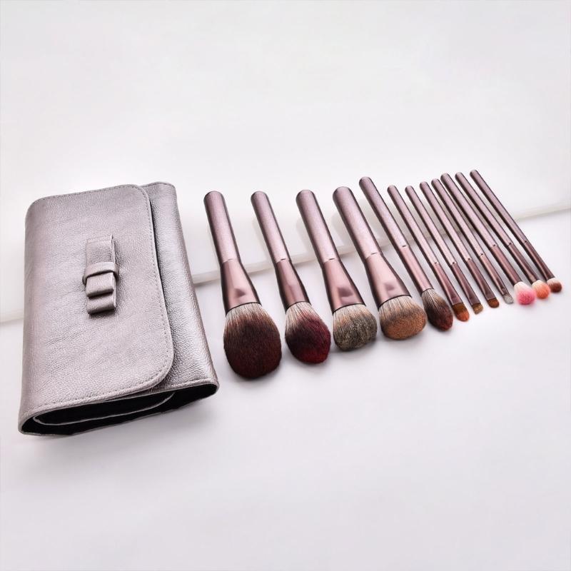 12 Pcs Cosmetic Brush Set with Storage Bag Makeup Brush Set Eye Shadow Brush Basic Essentials Brush Set Concealer Brush