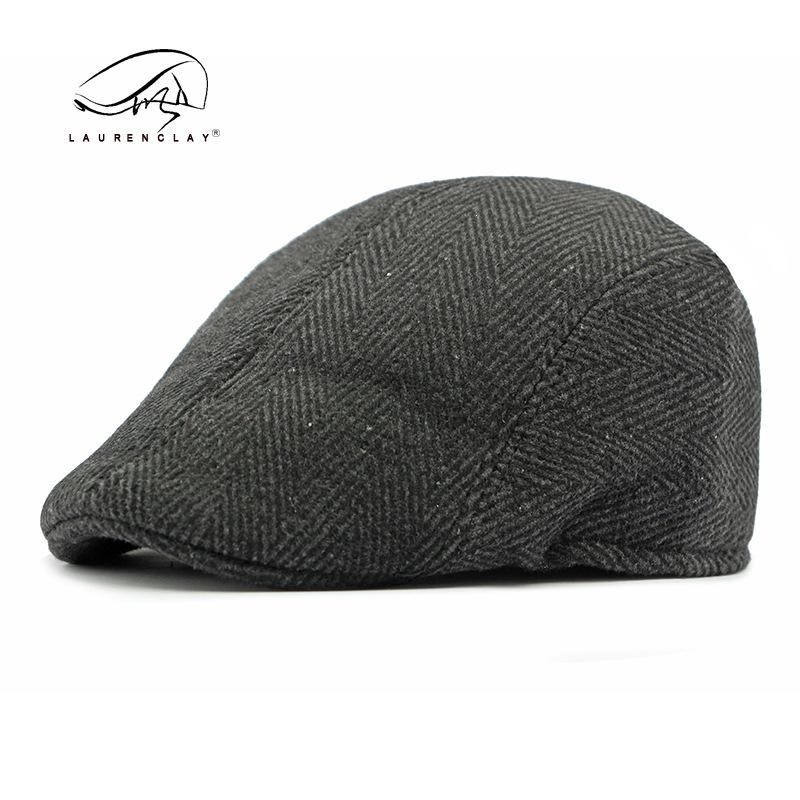 Hat Men In the Elderly Thermal Cotton Hat Autumn and Winter Retro Beret Woolen Cap Forward Hat