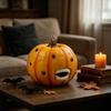 Orange Resin Halloween Pumpkin Decoration Scary Decor for Home Party