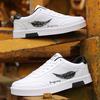 Fashion Designer Autumn Shoes Men's Sneakers Feather Print Faux Leather Trainers Black White-Sneakers Teen Boys College Student Shoes