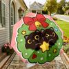 Christmas Cat Wreath Umbrella: A Festive, Auto-Opening Protection for Outdoor Adventures and Travel Gifts 050