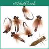 6pcs 8 Weighted Fishing Fly Lure Bait Dragon Fly Nymph Insect Worm For Trout Perch Bass Carp