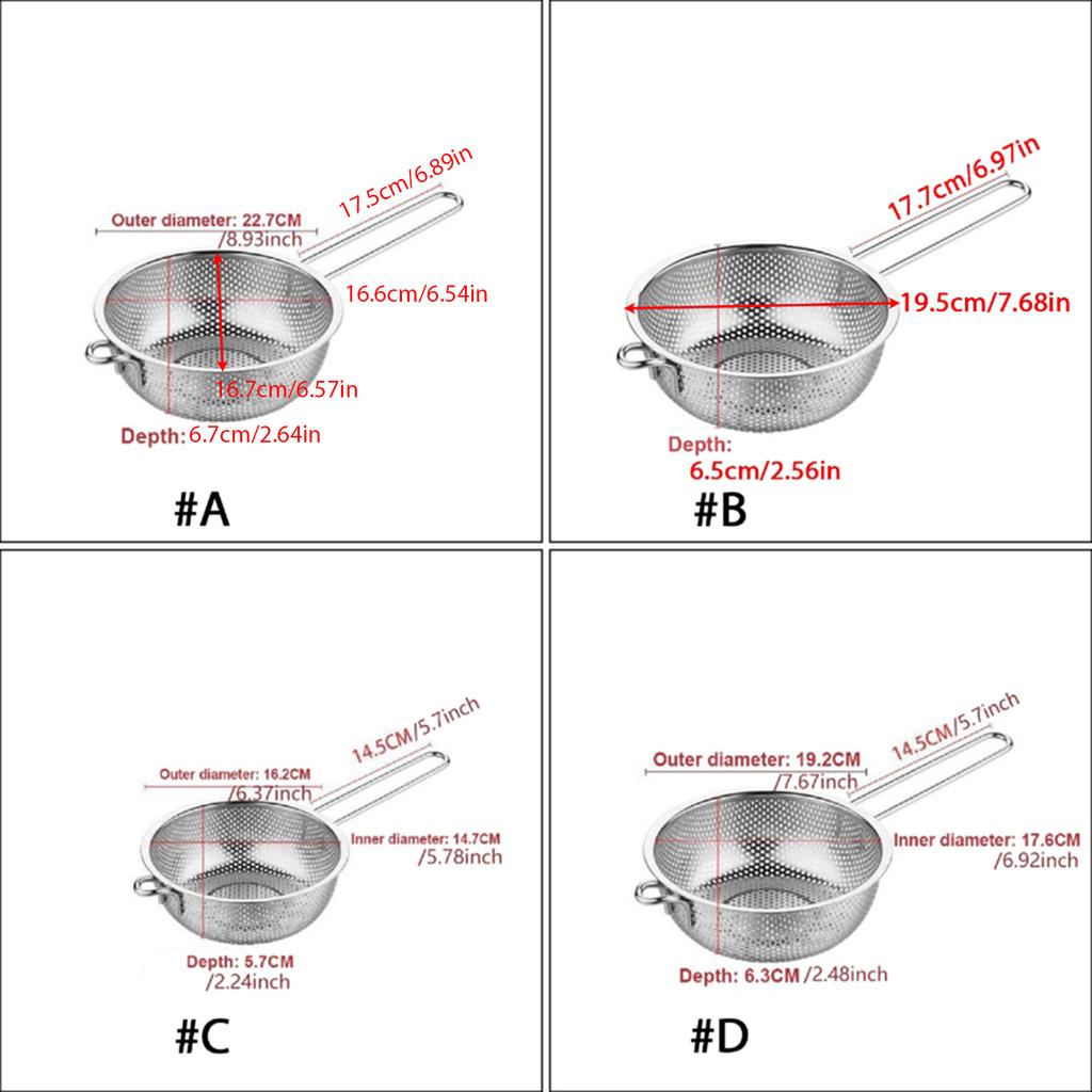 Effizientes Edelstahl-Netzsieb mit ergonomischem Griff Lebensmittelsieb für Spül-, Trocknungs- und Abseihenaufgaben