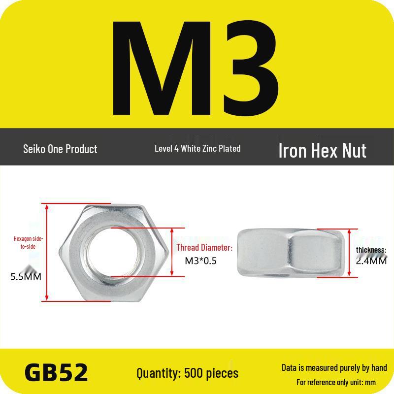 Black Galvanized Nickel-Plated Iron Hex Nut Screw Cap, GB Grades 4.8/8.8/12.9, Sizes M4/M5/M6/M8