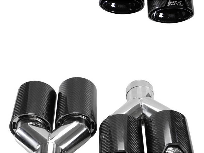 BMW Dual Carbon Fiber 63mm Exhaust Muffler Tailpipe