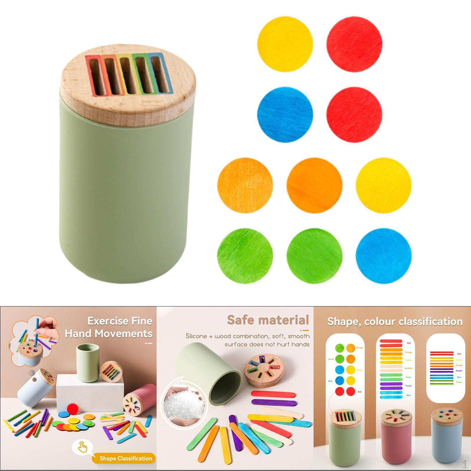 

Коробка для сортировки по цвету и форме, развивающая игрушка, раннее обучение Монтессори для детей 3, 4, 5 лет Style A