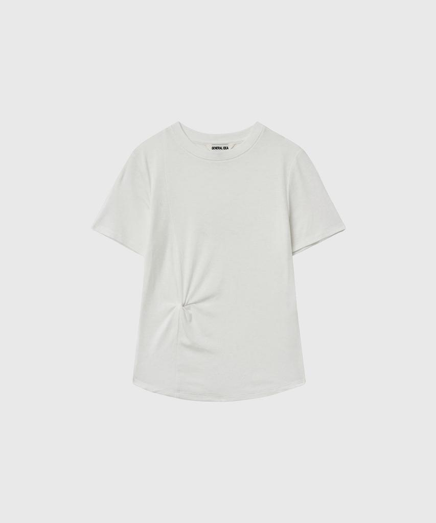 GENERALIDEA Acetate Twist Short Sleeve T-Shirt [White] / Gf2Lts520