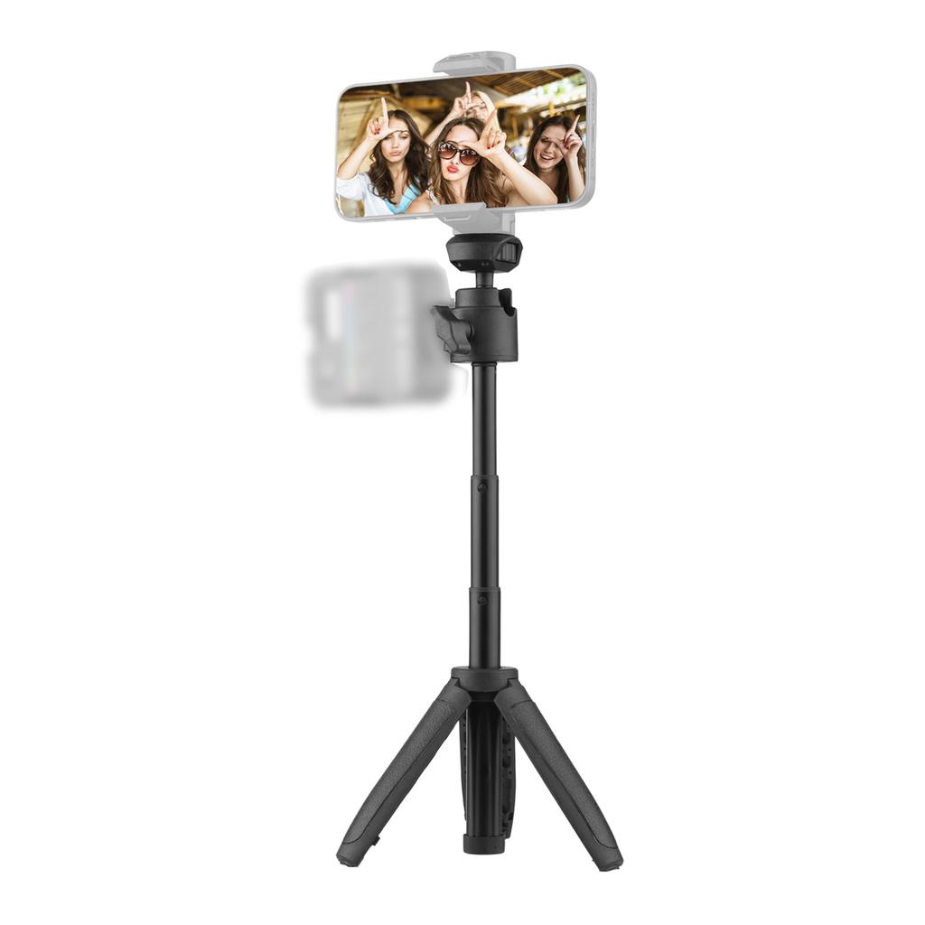 Lightweight Portable Mini Tripod Extendable Tripod Stand Handle Grip with 4 Levels of Adjustable Height for Phone