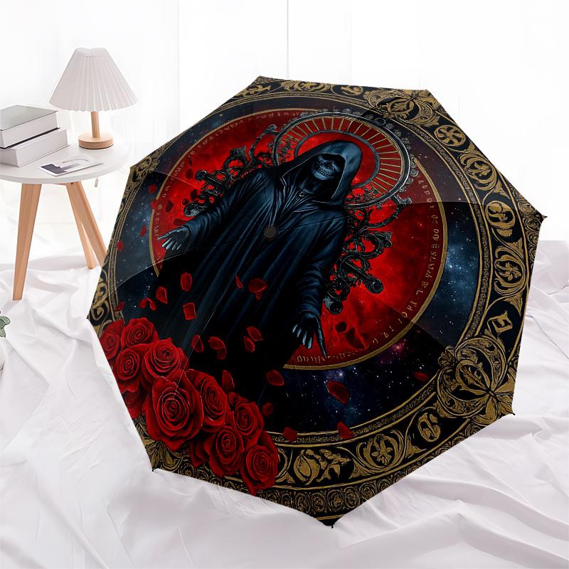 Dark Mystic Roses: Gothic Art PrintUmbrella, Portable 3-Fold Compact Umbrella for Men & Women Gift