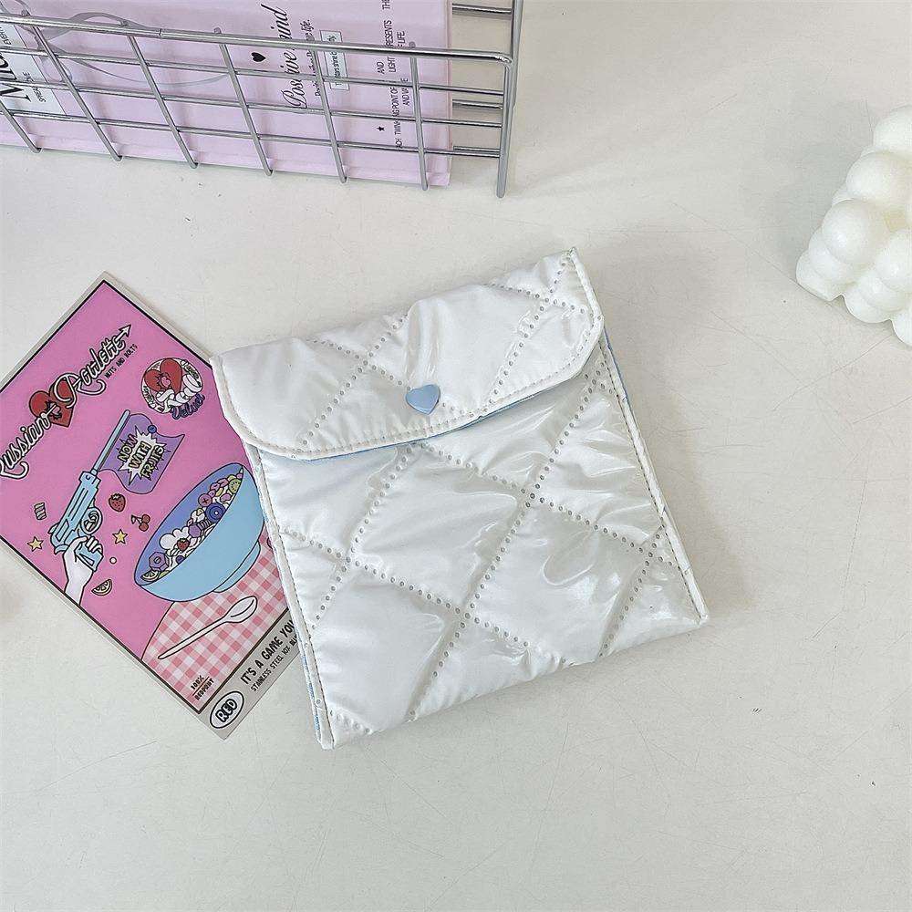 Portable Sanitary Napkin Storage Bag Large Capacity Plaid Cosmetic Bags Gifts Coin Purse