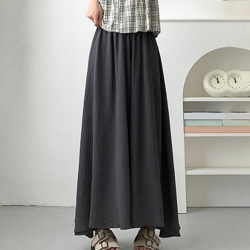 1 ks Kalhoty ke kotníkům Bavlněná Linie Ležérní Kalhoty Dámské Sukně Léto Kalhoty se širokými nohavicemi Elastické Volné Street Prodyšné Tenké