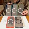 Matte Hard Case For Samsung Galaxy S25 Ultra S24 Plus S23 FE S22 S21 20 10 A56 A36 A26 A16 Phone Magsafe Magnetic Cover
