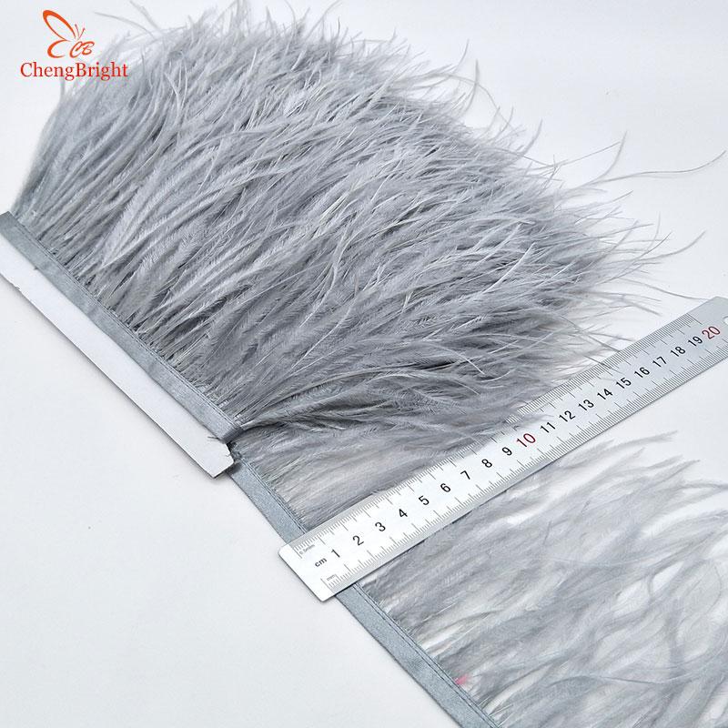 FeatherChengBright High Quality 10Yards Mint Green Ostrich Feather Ribbon Ostrich Feathers Trim Fringe Clothing Decoration