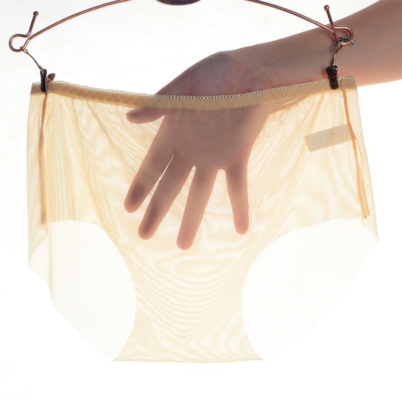 Female Transparent Underwear Low Waist Underwear Seamless Mesh Plus Size Triangle Underwear