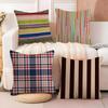 Striped Pattern Pillow Case Silky Elegant Comfort Sofa Bed Invisible Zipper