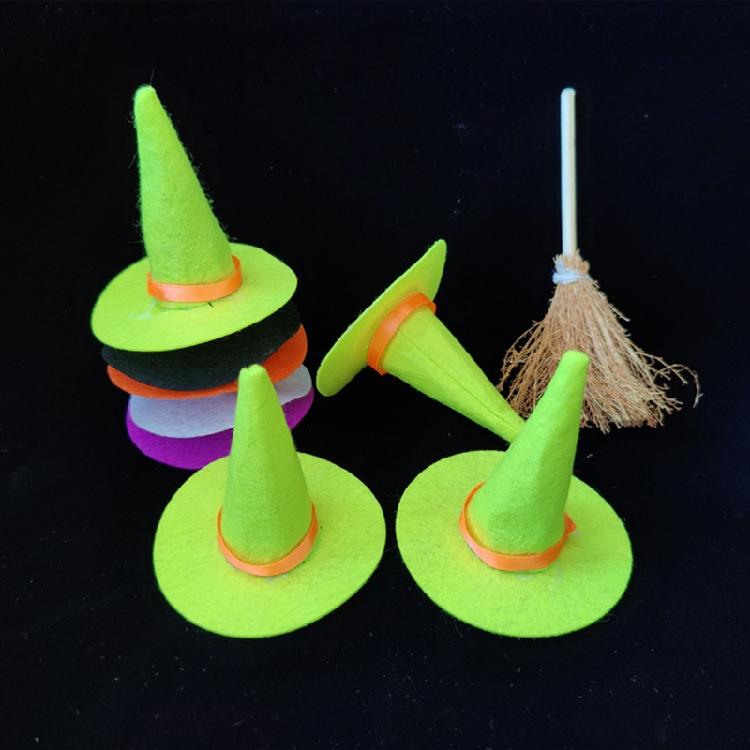 Kleine Hexenhüte für Bastelarbeiten Mini-Hexenhut-Dekoration Mini-Hexenhüte und Mini-Besen