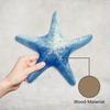 4 Pcs Wooden Beach Wall Decor Coastal Ocean Starfish Seahorse Conch Fish Wall Art Nautical Theme Home Decor for Farmhouse Living Room Bathroom