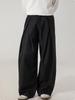 Pantalon décontracté plissé 3D style A-line Old Money pour homme – Pantalon de ville polyvalent haut de gamme pour le printemps et l'automne.