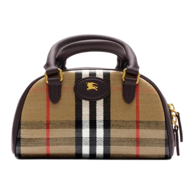 

Burberry Classic Logo Cuffed Handle Cotton Mini Crossbody Tote Bag Women handbags Beige 81152811 Basic Set (Bag+Dust Bag)