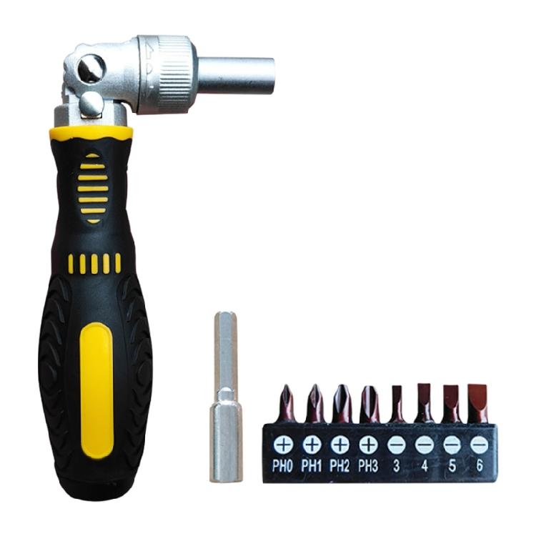 Multiple Angle Ratcheting Screwdriver with Reversible Lock 72 Tooth Gear System and Ergonomic Bendable Handle Design