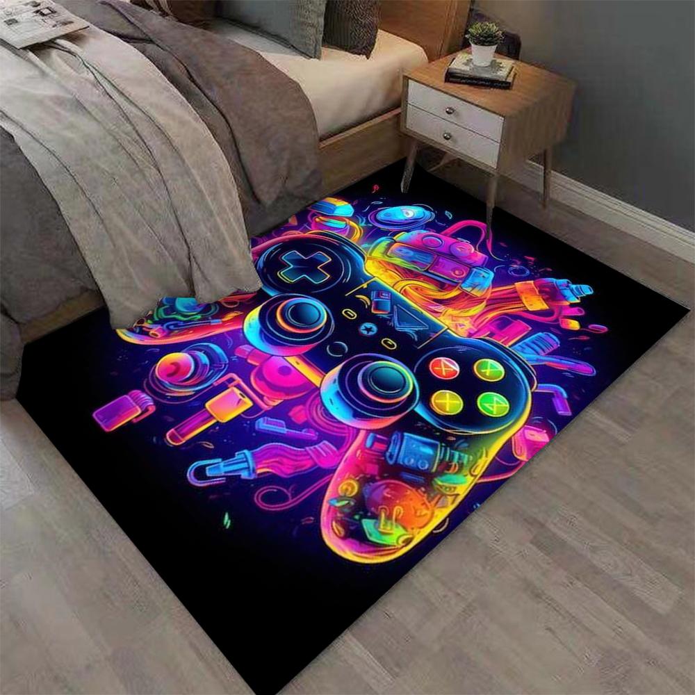

Gaming Rug for Man s Cave Boys Room Gamer Rug with Controller Design Carpet for Game Room Bedroom Decor Non-slip Washable Mat 50 x80cm