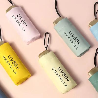 Mini slnečník malý vreckový dáždnik vinylový skladací dáždnik UV ochrana proti ultrafialovému žiareniu slnečník vreckový slnečník kapsula