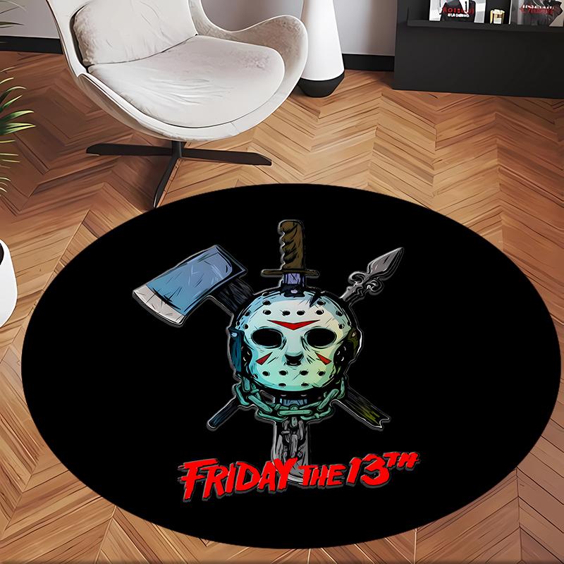 Friday The 13th (1) Round Office Rug Decorative Floor Rug for Office Bedroom Living Room and Home Space