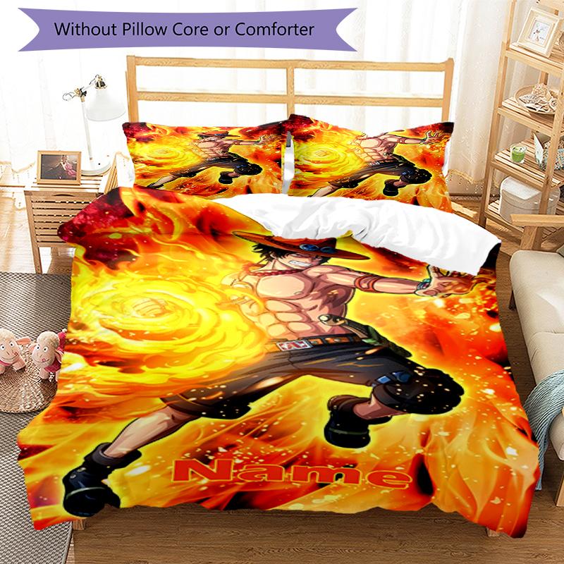 3pcs Custom Name One Piece Bedding Set Duvet Cover Closure Includes 1 Duvet Cover & 2 Pillowcases, Soft and Comfortable for All Seasons.