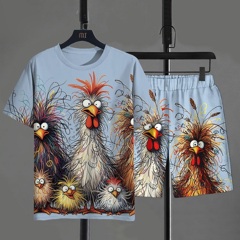 Popular Coconut Tree Printed T-shirt Sets Hawaii Style Tee Shorts Outfits Summer Vacation Two-piece Sets Hot Sell Men's Clothing