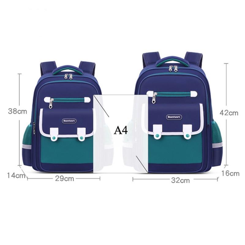 Lightweight Oxford School Backpack for Children Unisex Breathable Dirt Resistant Bookbag with Curved Straps Modern Design