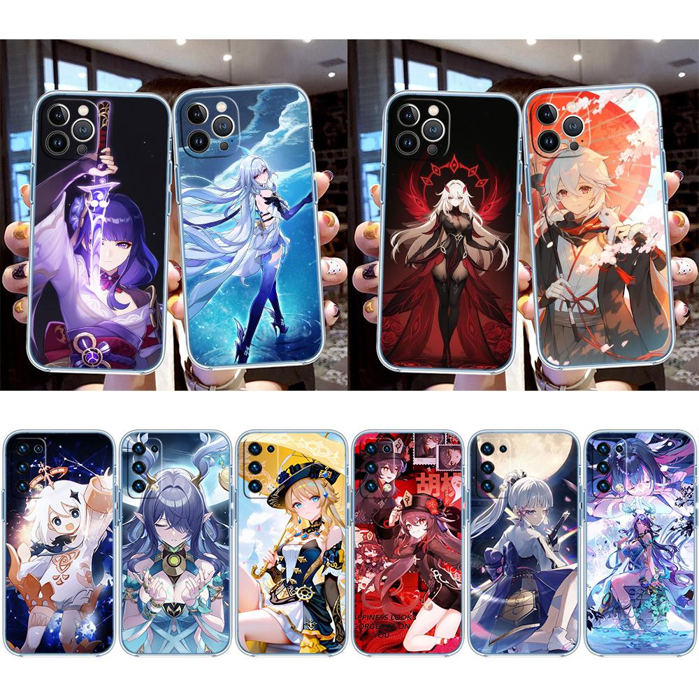 RA14 Genshin Impact Transparent Phone Case for Samsung Galaxy A04 A04S A14 A23 A34 A54 M23 M33 M52 M53