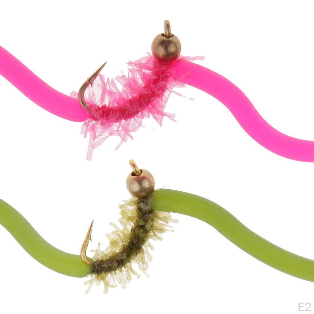 10 Appâts Pour Truite Imitation Asticot 4,5cm - Flottants, Parfumés, Sans Phtalates, Avec Ligne De Pêche 7,2m - 12