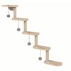 Estrutura de Escada de Gato de 5 Degraus Montada na Parede Prateleira de Escalada de Madeira Arranhador de Sisal para Gatos Montagem DIY Carga de 12kg para Brincar Dormir Escalar