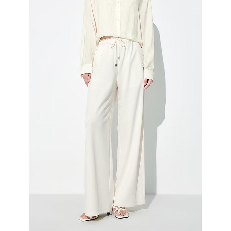 PEACEBIRD Women's High-Waist Knitted Wide-Leg Casual Pants