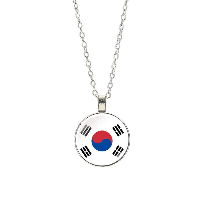 World Cup Top 32 National Flag Necklace - Football Pendant for Men & Women